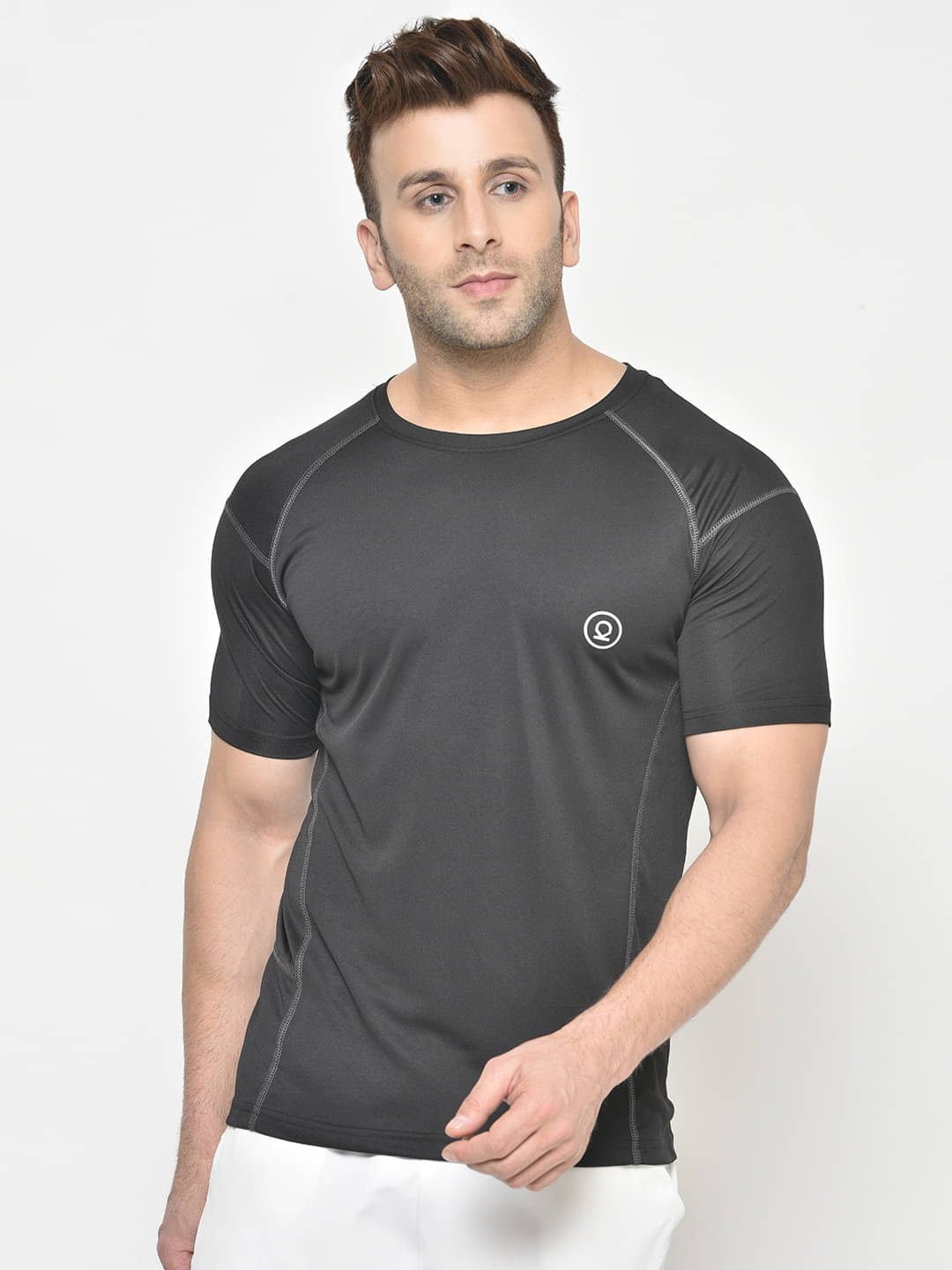 Chkokko - Grey Polyester Regular Fit Men's Sports T-Shirt ( Pack of 1 ) Chkokko - Grey Polyester Regular Fit Men's Sports T-Shirt ( Pack of 1 )