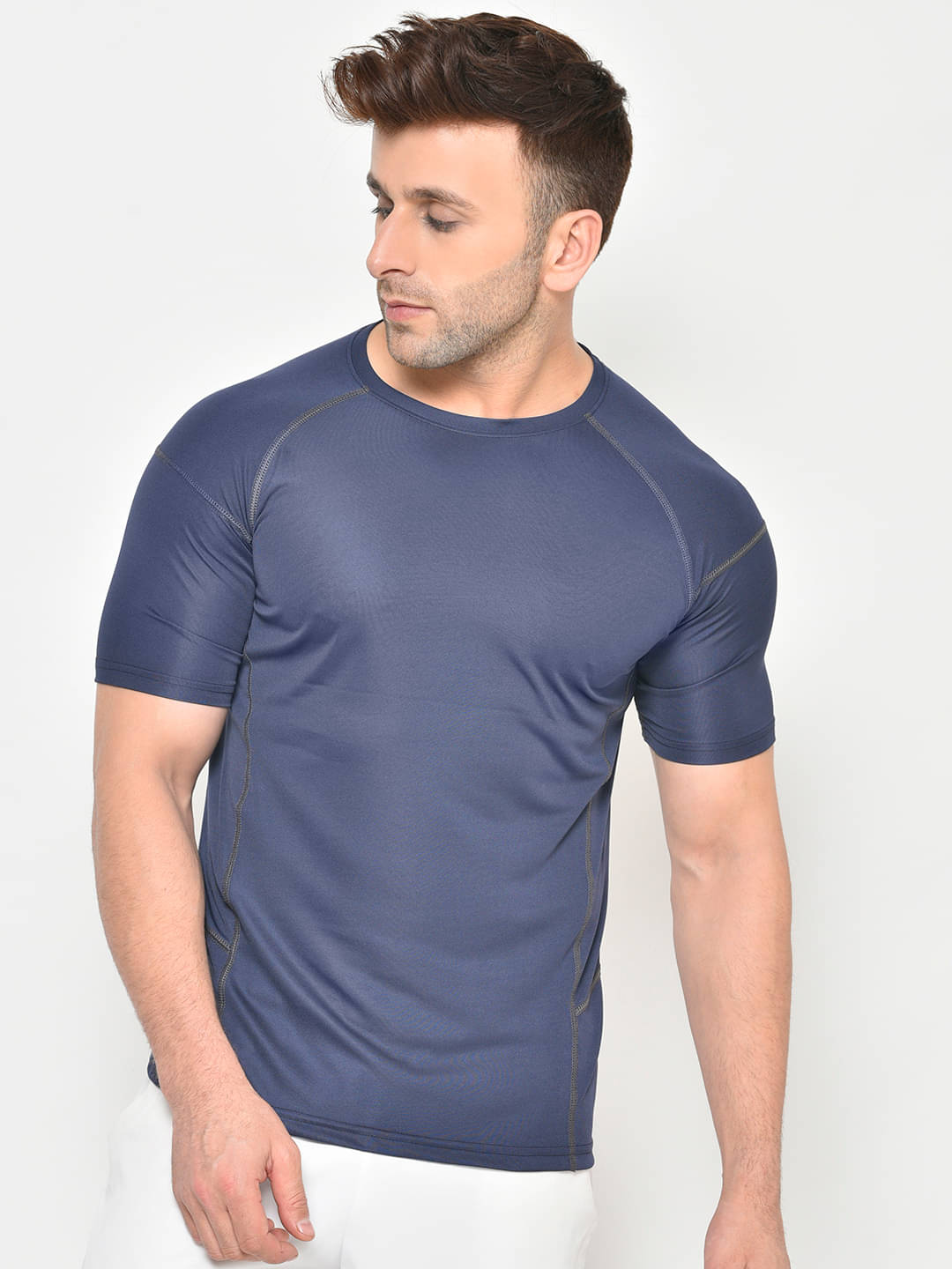     			Chkokko - Navy Polyester Regular Fit Men's Sports T-Shirt ( Pack of 1 )
