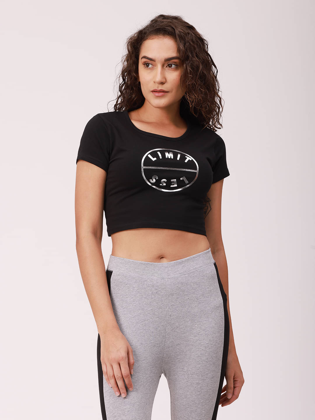     			De Moza Women's Cotton Crop Top ( Black )