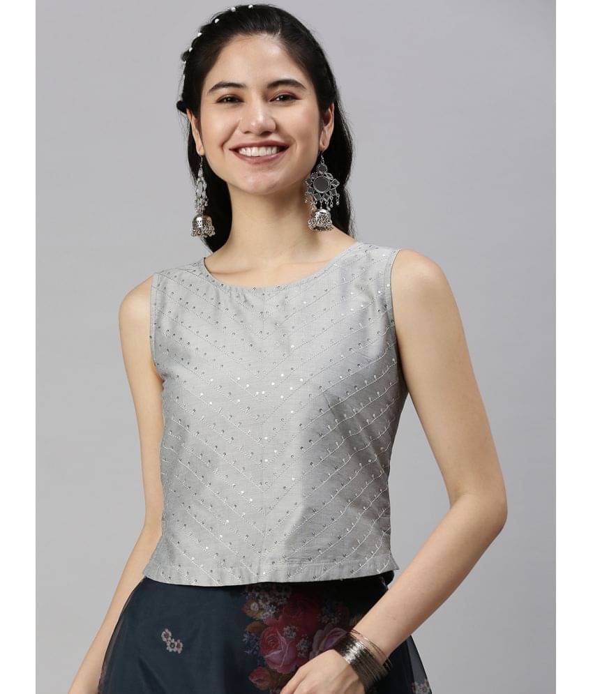 De Moza - Grey Melange Viscose Women's Regular Top ( Pack of 1 ) De Moza - Grey Melange Viscose Women's Regular Top ( Pack of 1 )