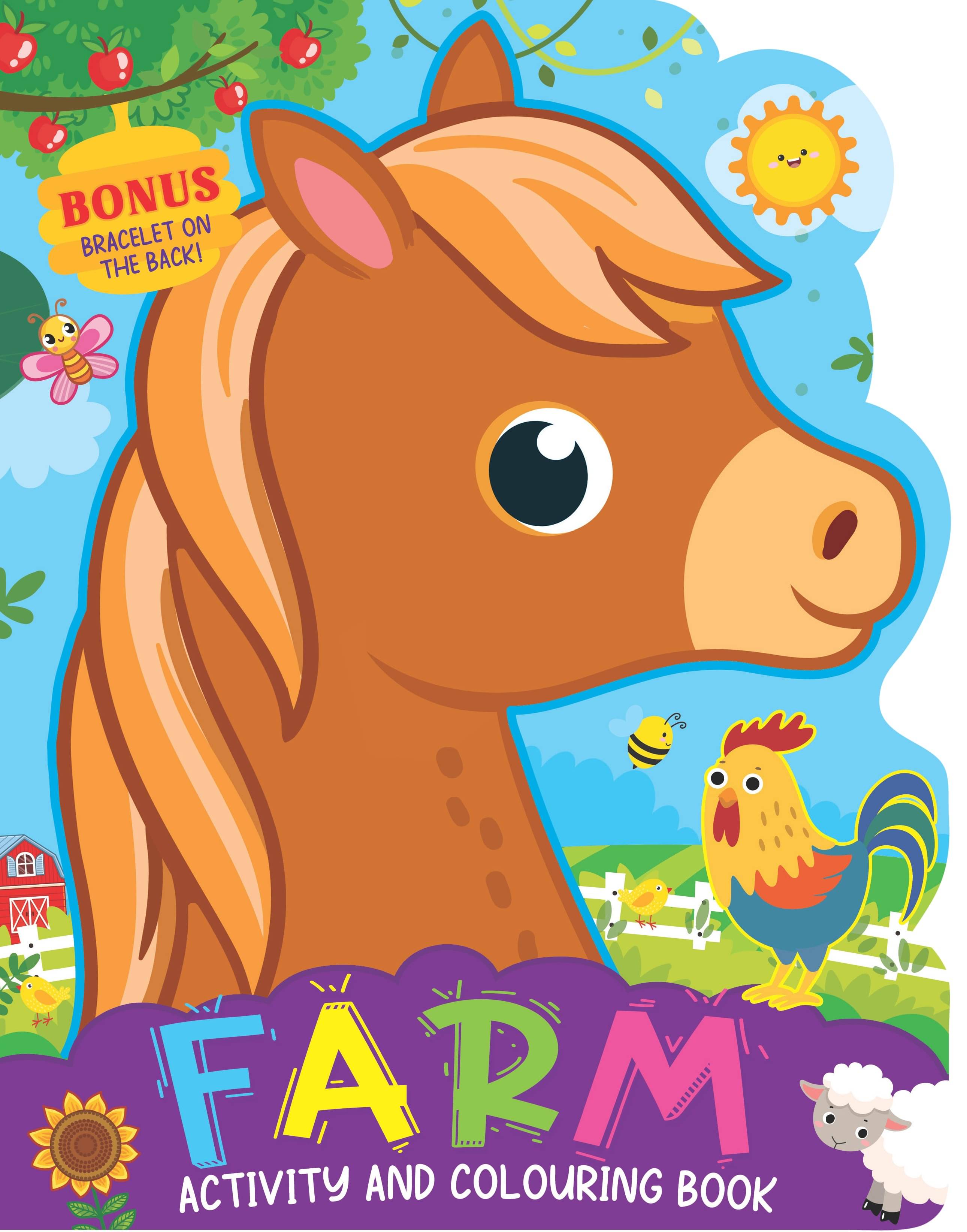     			Farm Activity and Colouring Book- Die Cut Animal Shaped Book : Interactive & Activity  Children Book by Dreamland Publications 9789394767591