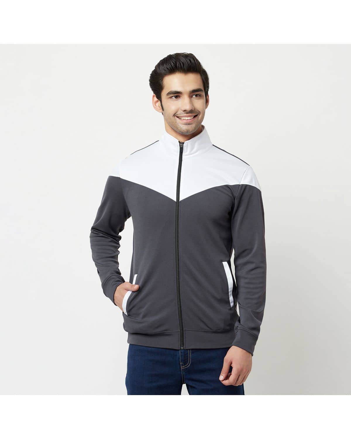 Glito - Charcoal Polyester Blend Relaxed Fit Men's Casual Jacket ( Pack of 1 ) - Jackets & Coats | Buy online on ZillyBuy