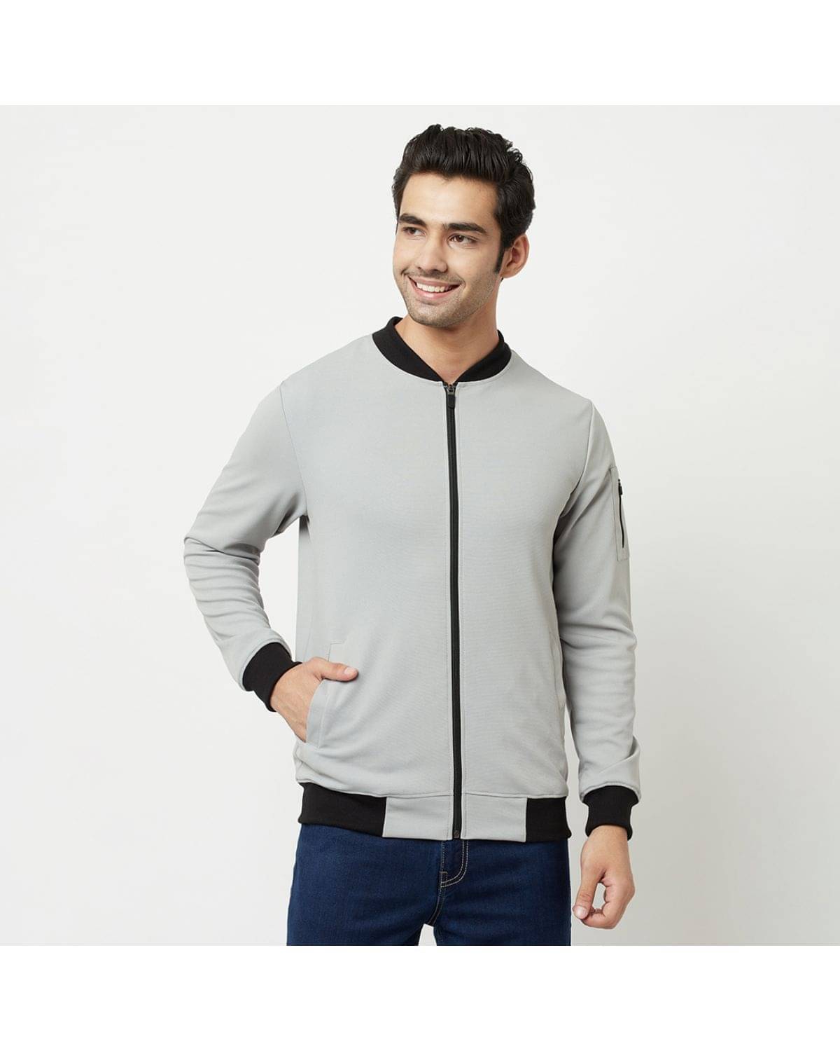     			Glito - Grey Polyester Blend Relaxed Fit Men's Casual Jacket ( Pack of 1 )
