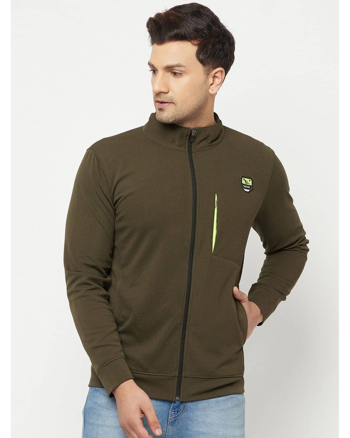     			Glito - Olive Polyester Blend Relaxed Fit Men's Casual Jacket ( Pack of 1 )