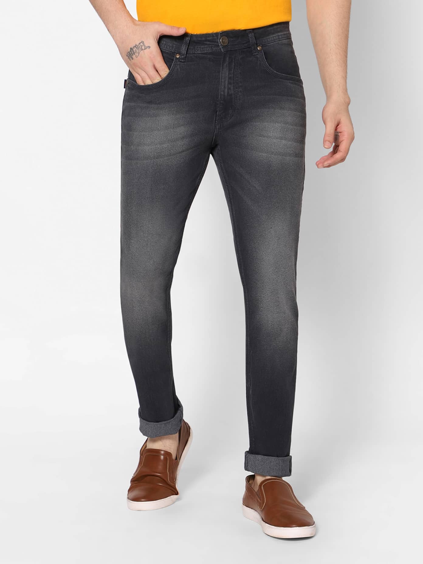 HJ HASASI - Grey Cotton Blend Slim Fit Men's Jeans ( Pack of 1 ) - Jeans | Buy online on ZillyBuy