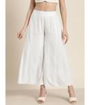 Juniper - Off White Rayon Flared Women's Palazzos ( Pack of 1 )