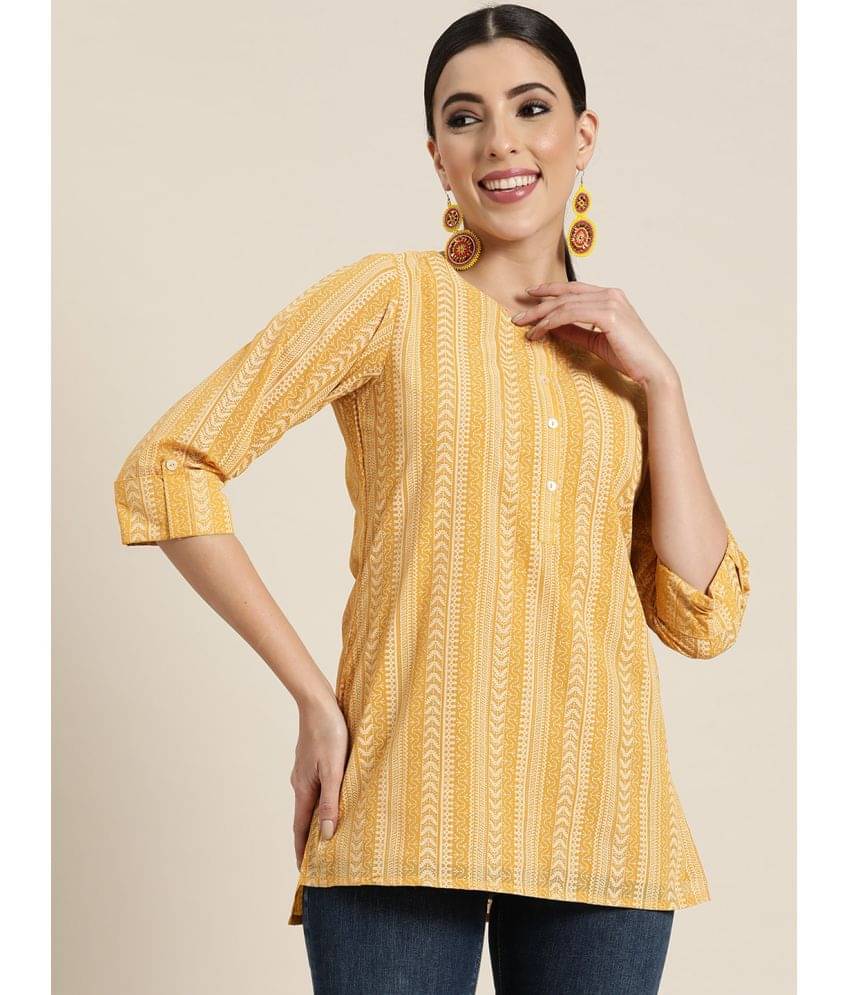     			Juniper - Yellow Georgette Women's Tunic ( Pack of 1 )