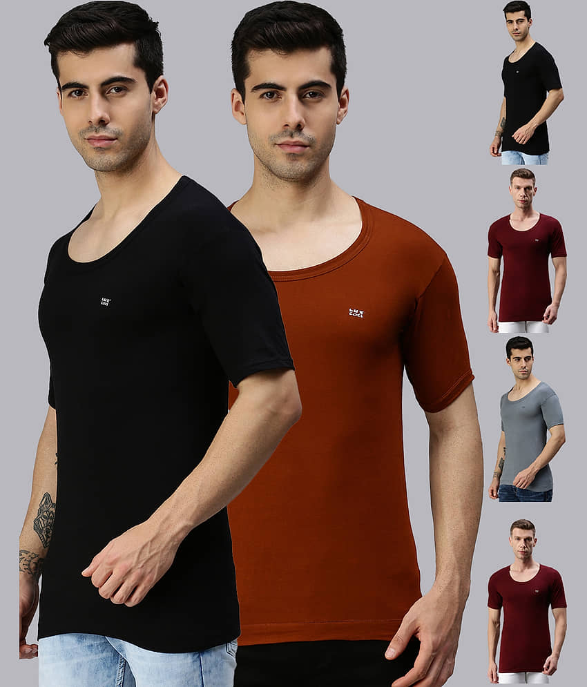 Pack of 6 Lux Cozi - Multi Cotton Blend Men's Vest - Nightwear & Loungewear | Buy online on ZillyBuy