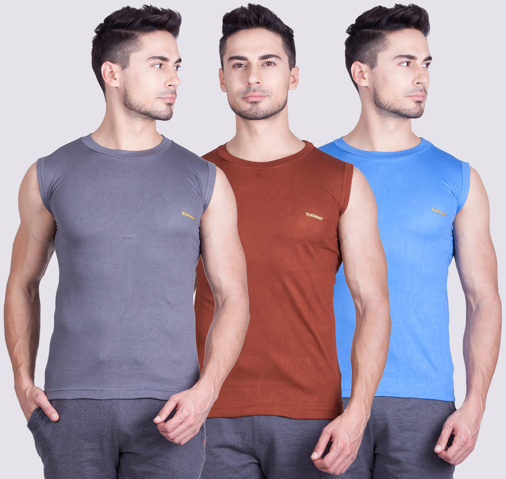 Pack of 3 Lux Cozi - Multi Cotton Blend Men's Vest - Nightwear & Loungewear | Buy online on ZillyBuy