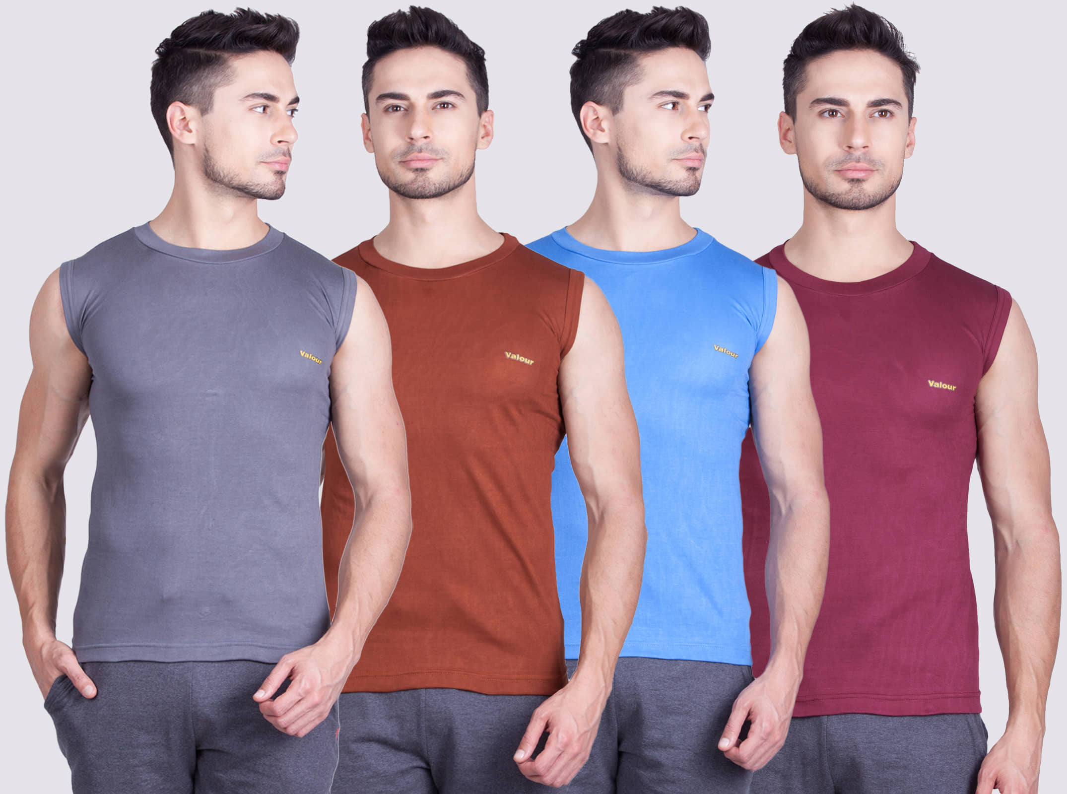 Pack of 4 Lux Cozi - Multi Cotton Blend Men's Vest - Nightwear & Loungewear | Buy online on ZillyBuy