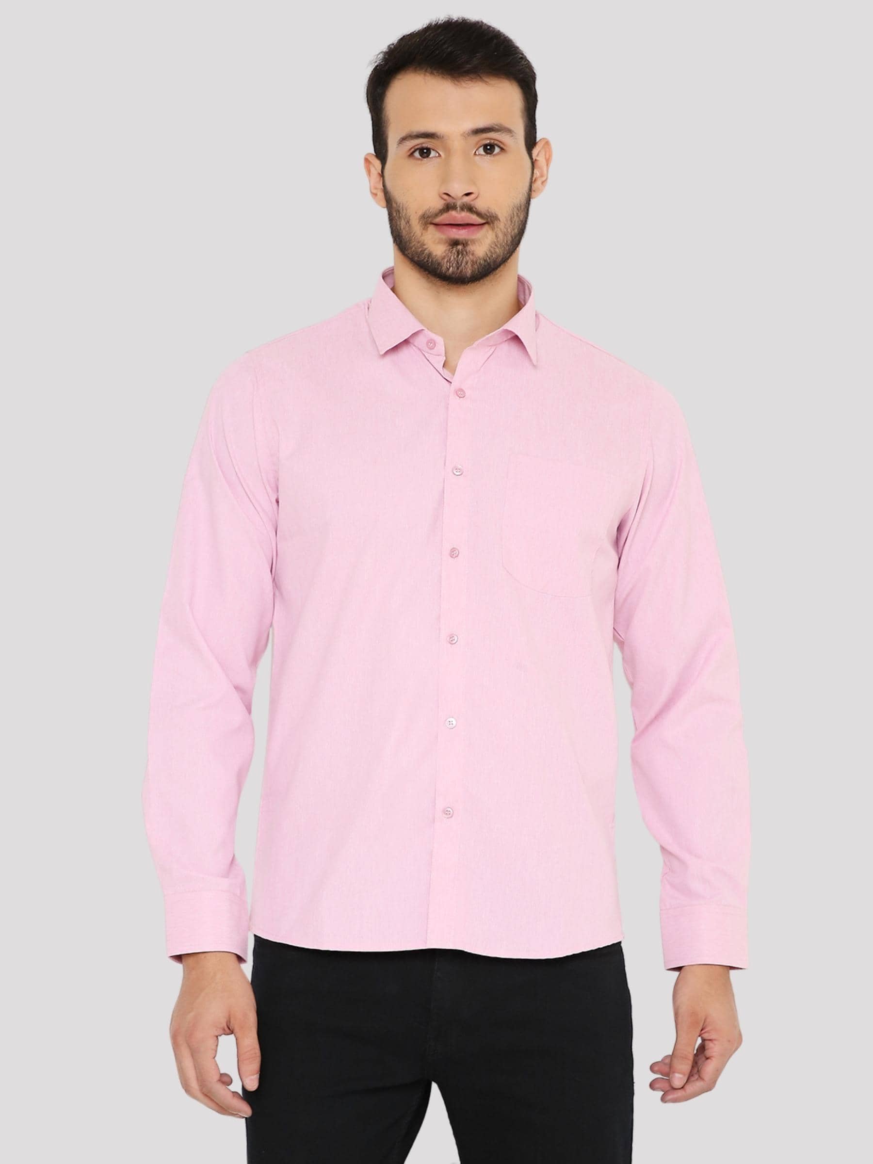Maharaja - Pink Polyester Slim Fit Men's Casual Shirt ( Pack of 1 )