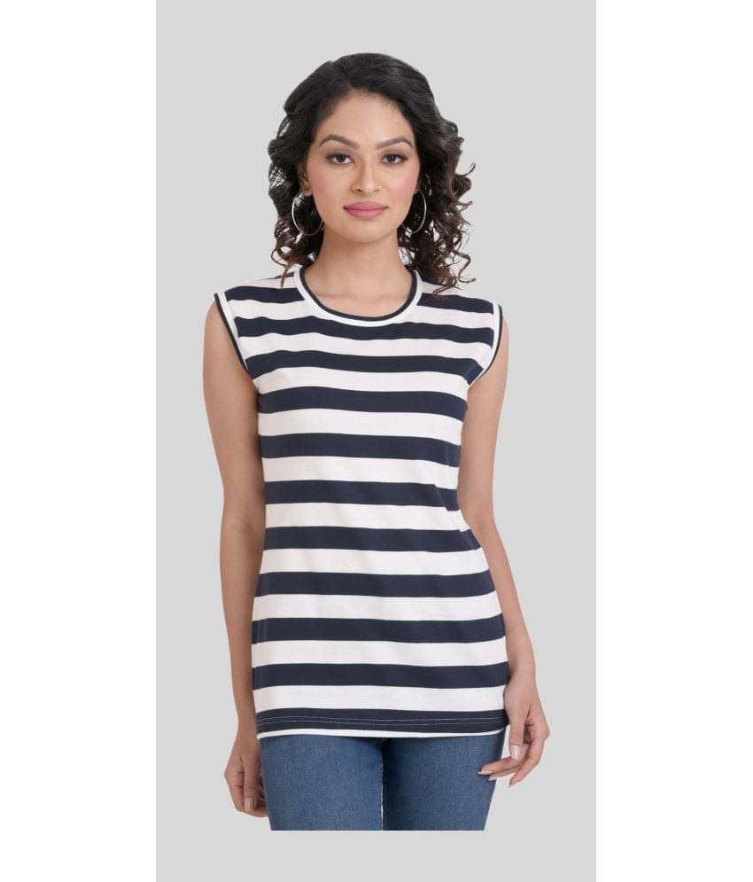 Neo Garments Women Cotton Striped Regular Fit Round Neck T-Shirt ( Blue )     			Neo Garments Women Cotton Striped Regular Fit Round Neck T-Shirt ( Blue )