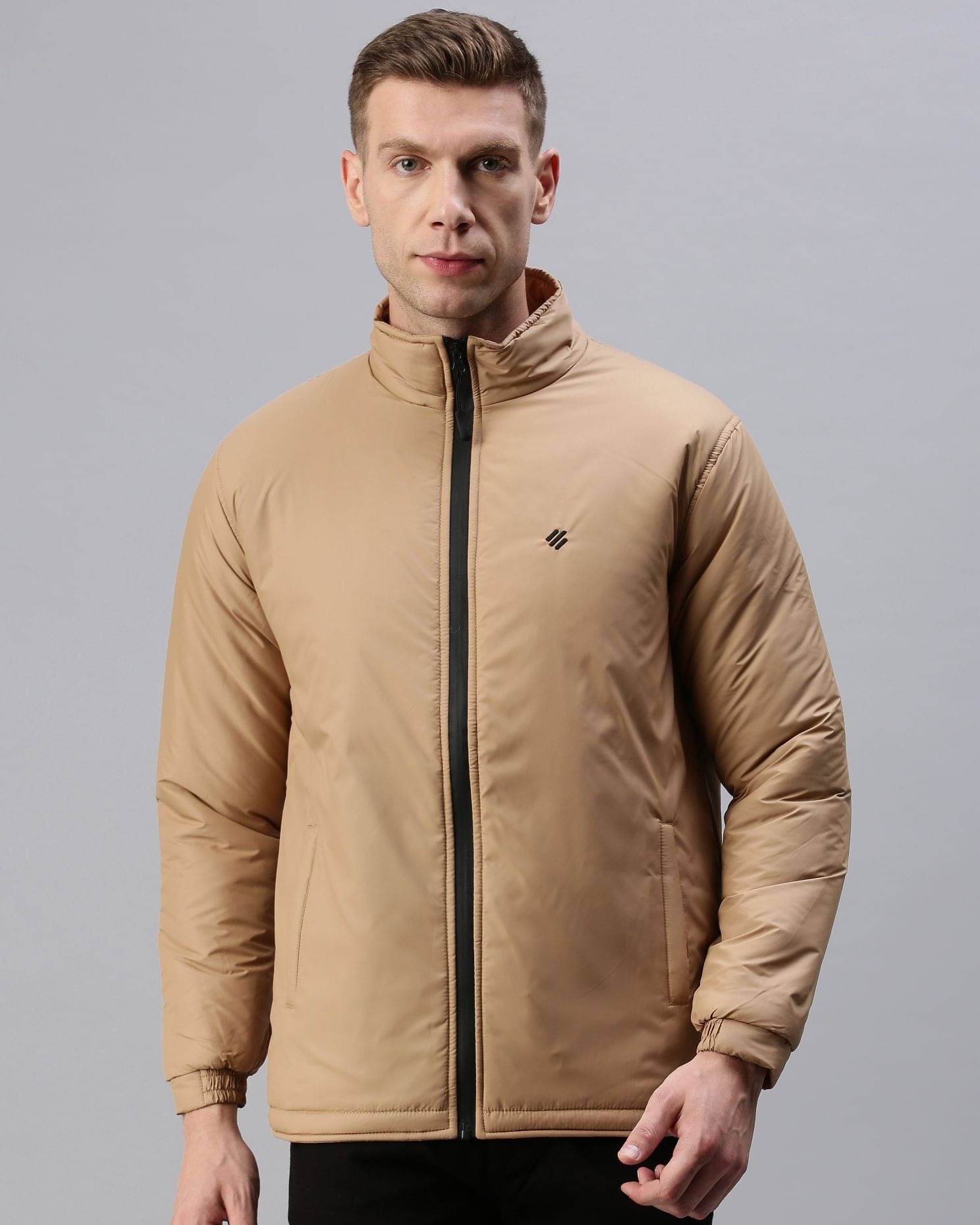     			ONN - Beige Nylon Regular Fit Men's Quilted & Bomber Jacket ( Pack of 1 )
