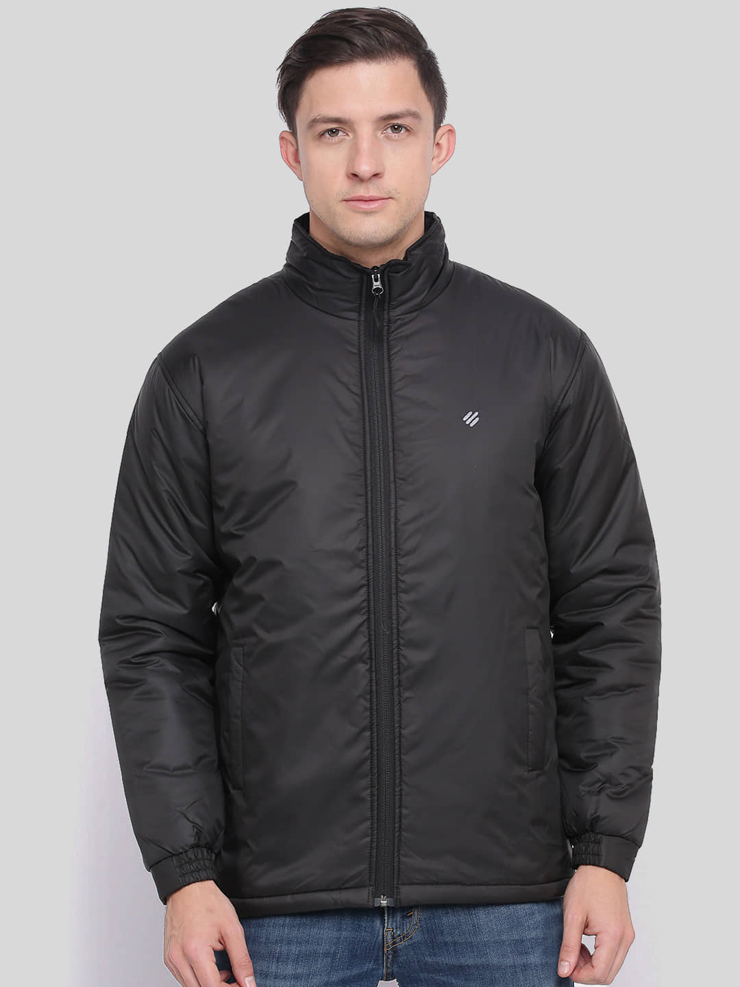 ONN - Black Nylon Regular Fit Men's Down Jacket ( Pack of 1 ) - Jackets & Coats | Buy online on ZillyBuy