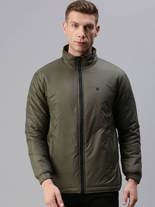 ONN - Olive Nylon Regular Fit Men's Down Jacket ( Pack of 1 ) ONN - Olive Nylon Regular Fit Men's Down Jacket ( Pack of 1 )
