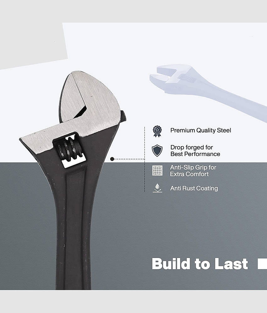 Aldeco Multipurpose 8 inch Adjustable Wrench Spanner Hand tool Single sided Open End Wrench (Pack of 1).