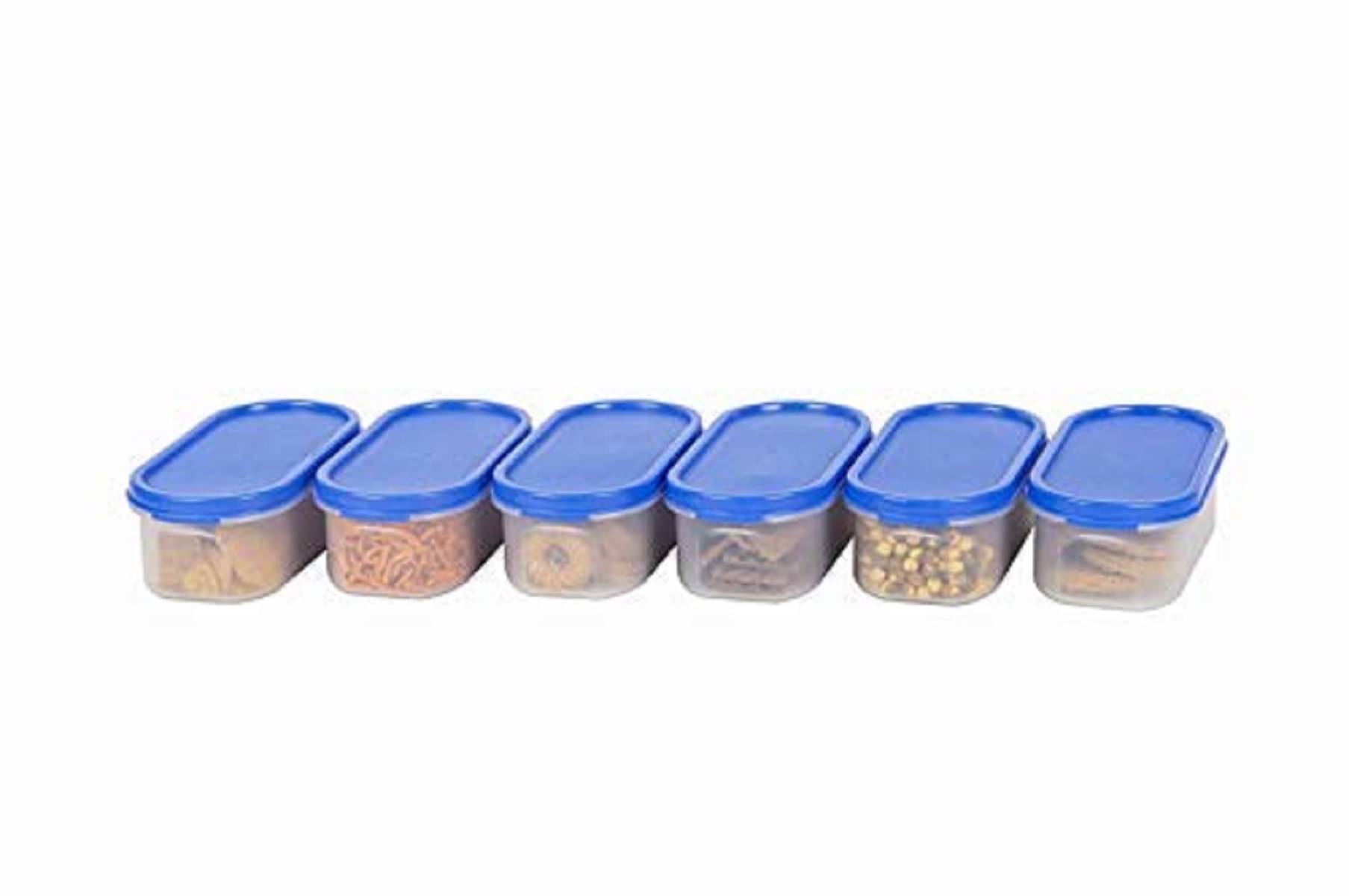 Analog Kitchenware Dal/Pulse/Grocery Polyproplene Navy Blue Food Container ( Set of 6 ) Analog Kitchenware Dal/Pulse/Grocery Polyproplene Navy Blue Food Container ( Set of 6 )