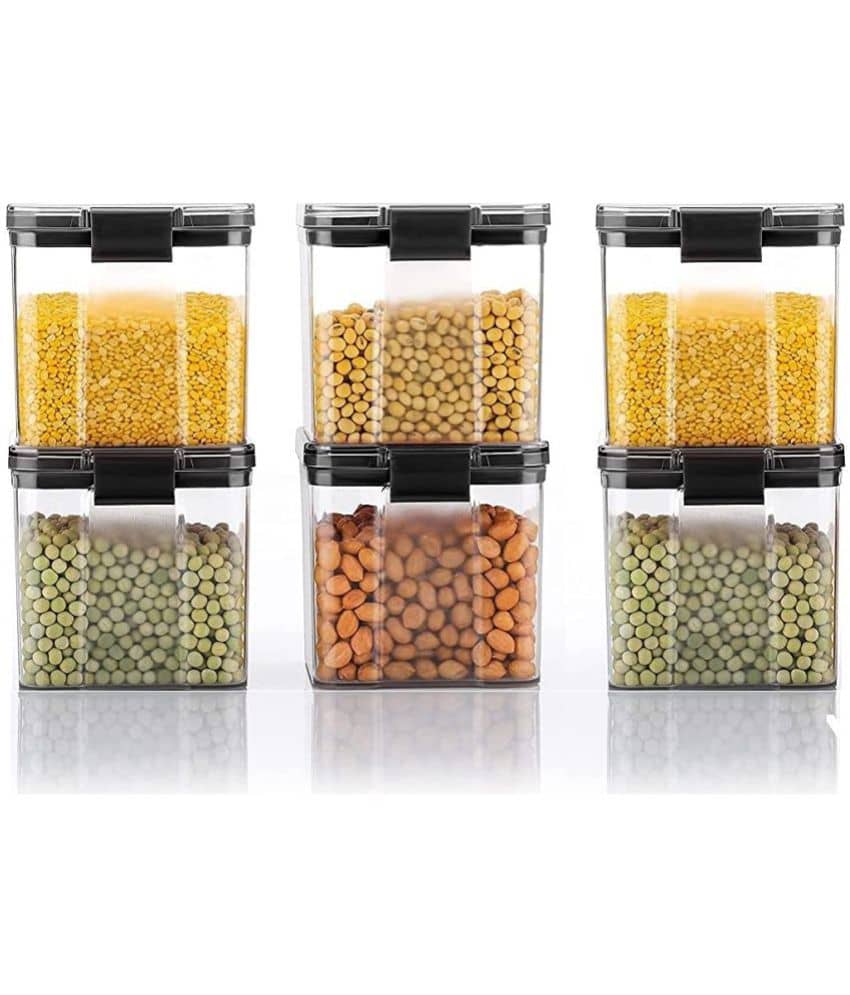 Analog kitchenware - Polyproplene Black Food Container ( Set of 6 - 550 )