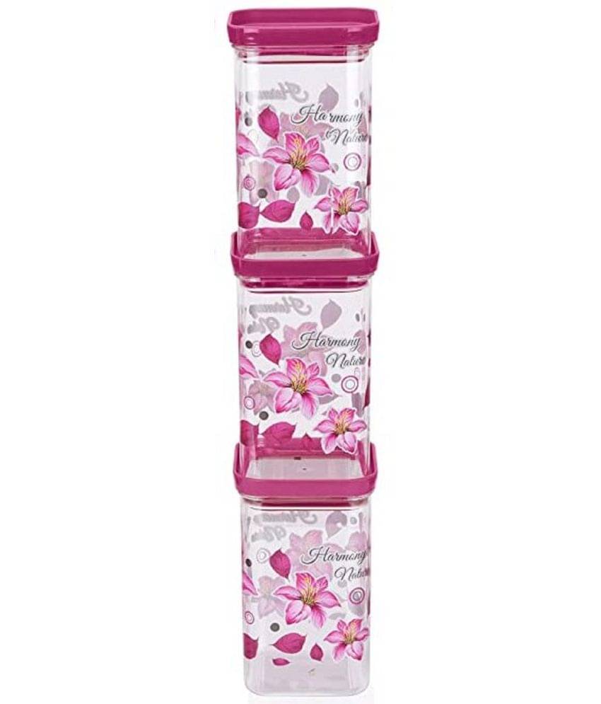 Analog kitchenware - Polyproplene Pink Dal Container ( Set of 3 - 1100 ) Analog kitchenware - Polyproplene Pink Dal Container ( Set of 3 - 1100 )