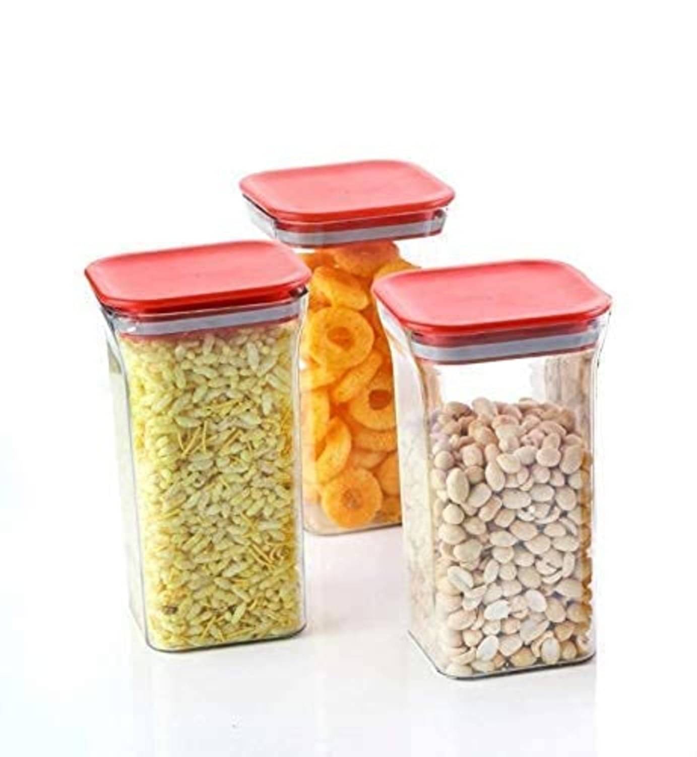 Analog kitchenware - Polyproplene Red Food Container ( Set of 3 - 1100 ) Analog kitchenware - Polyproplene Red Food Container ( Set of 3 - 1100 )