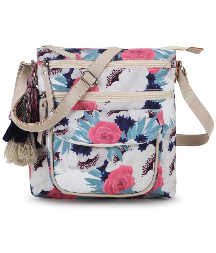     			Anekaant Sling Bag Fabric Set of 1 ( Cream )