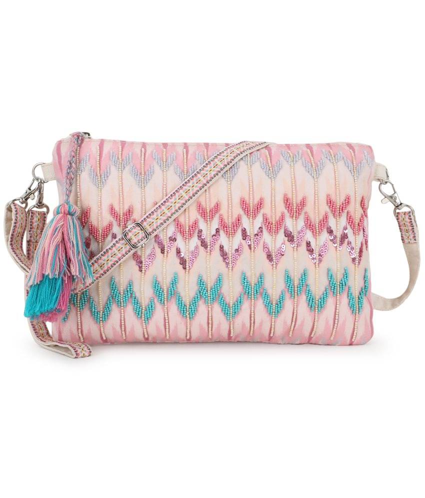     			Anekaant Sling Bag Fabric Set of 1 ( Pink )