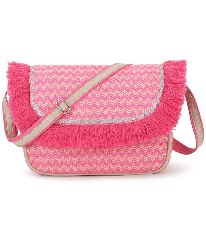     			Anekaant Sling Bag Fabric Set of 1 ( Pink )