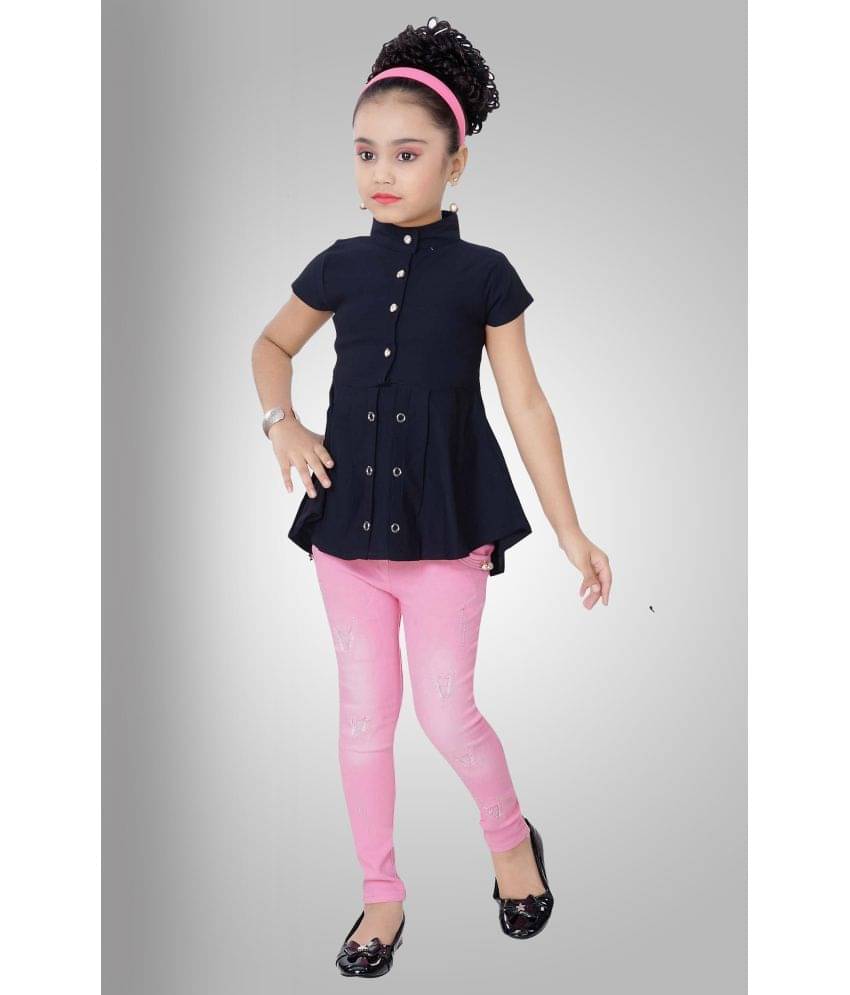     			Arshia Fashions Pack of 1 Girls Denim Tunic With Jeans ( Blue )