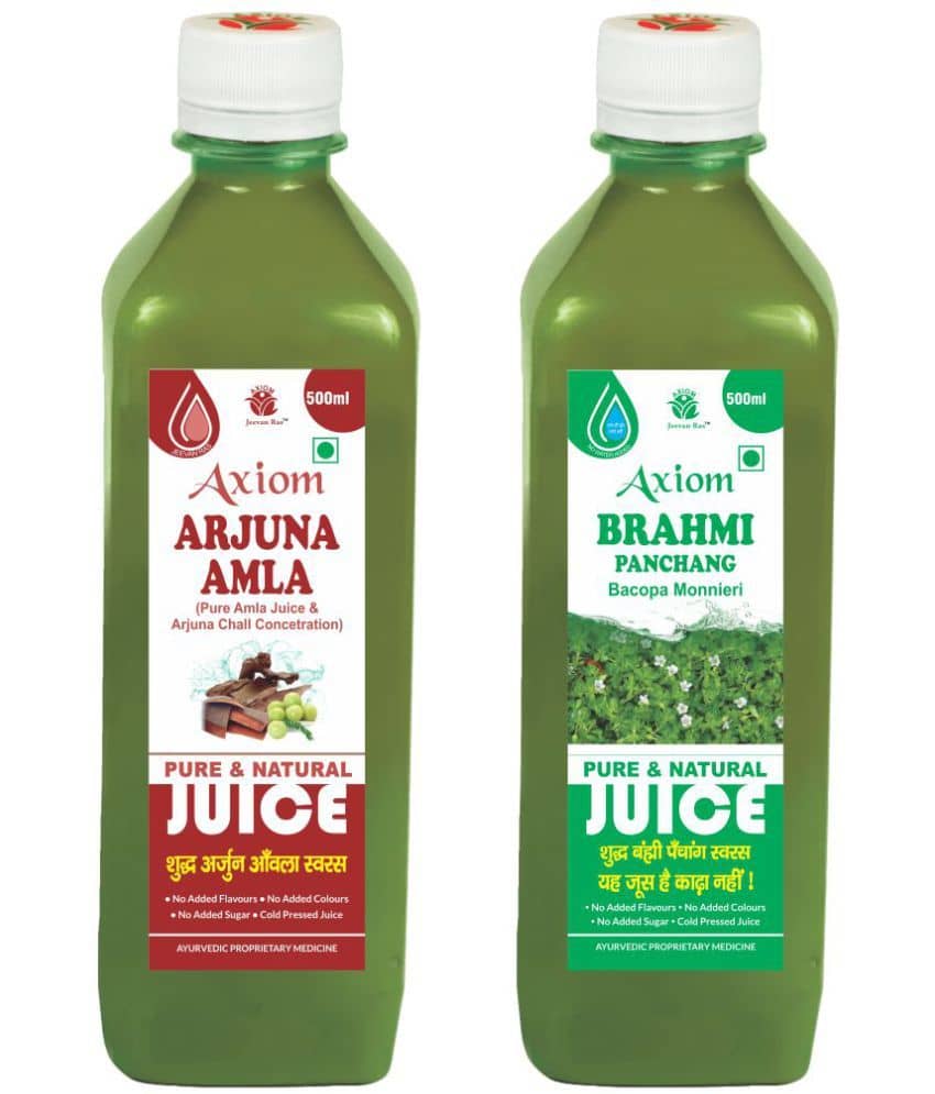 Axiom Brahmi Juice 500Ml + Arjuna Amla Juice 500Ml , Ayurvedic Juice Combo Pack