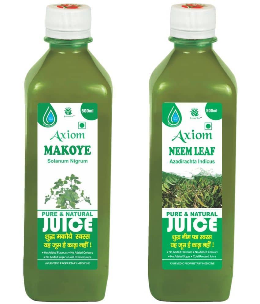 Axiom Makoye Juice 500Ml + Neem Leaf Juice 500Ml , Ayurvedic Juice Combo Pack