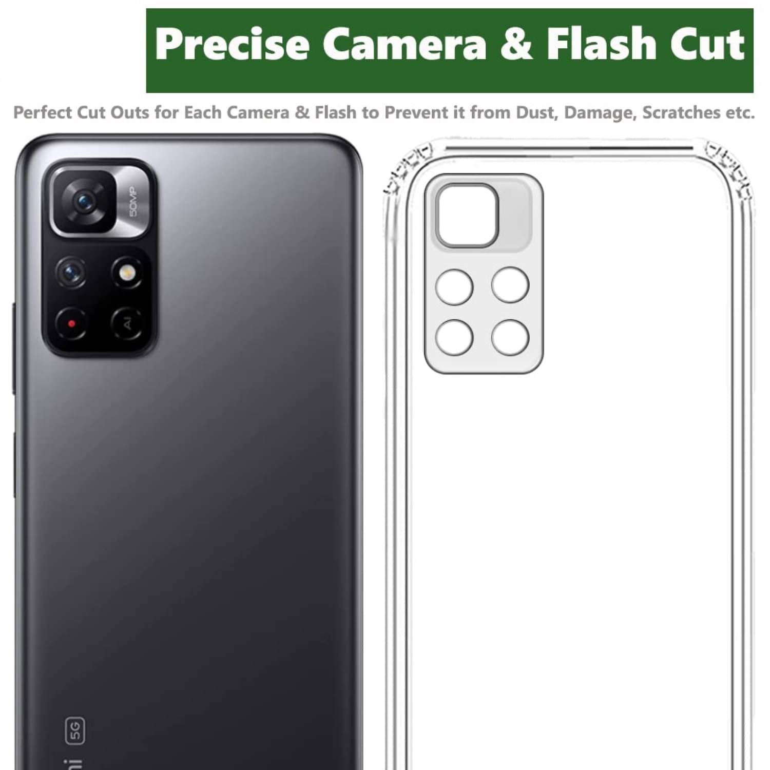     			Case Vault Covers - Transparent Silicon Silicon Soft cases Compatible For Xiaomi Redmi Note 11S 5G ( Pack of 1 )