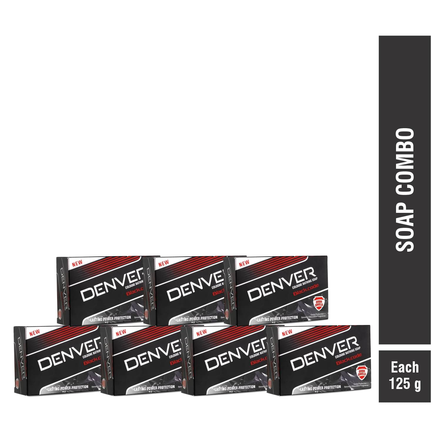     			Denver Black Code Soap For Men - 125GM Each (Pack of 7)