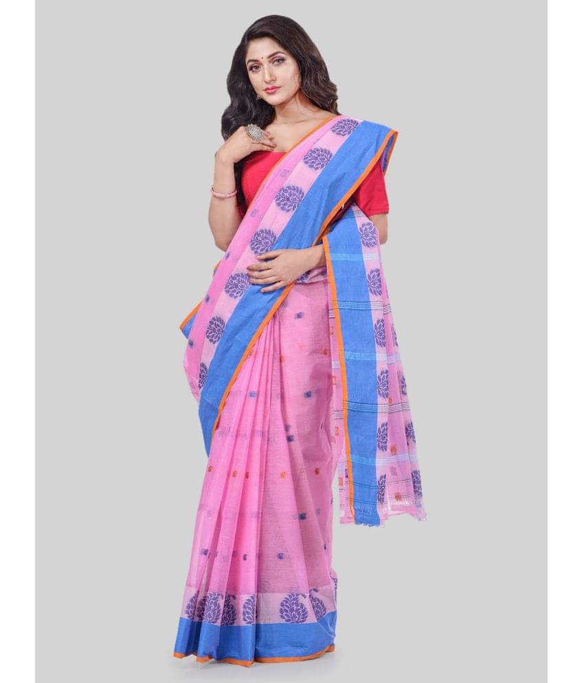    			Desh Bidesh Cotton Self Design Saree Without Blouse Piece ( Pink )
