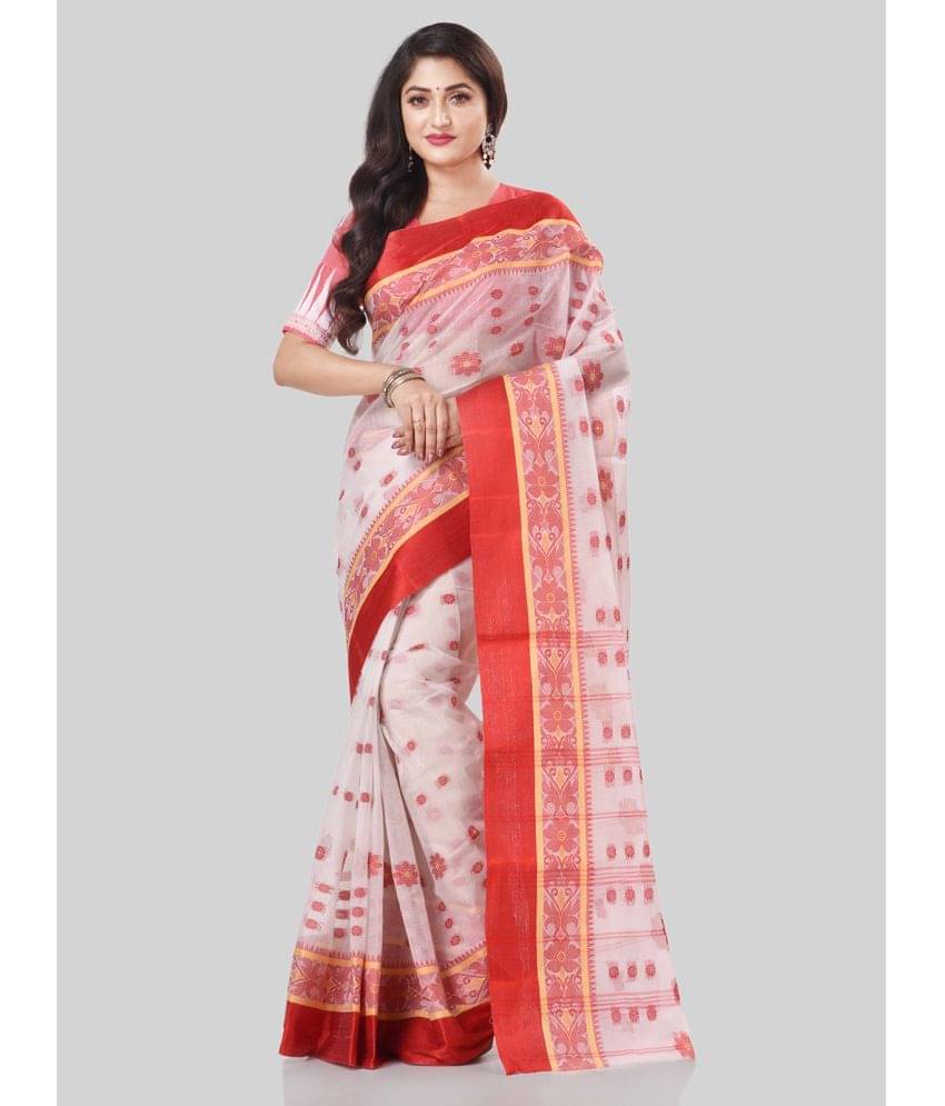 Desh Bidesh Cotton Embroidered Saree Without Blouse Piece ( Red )     			Desh Bidesh Cotton Embroidered Saree Without Blouse Piece ( Red )
