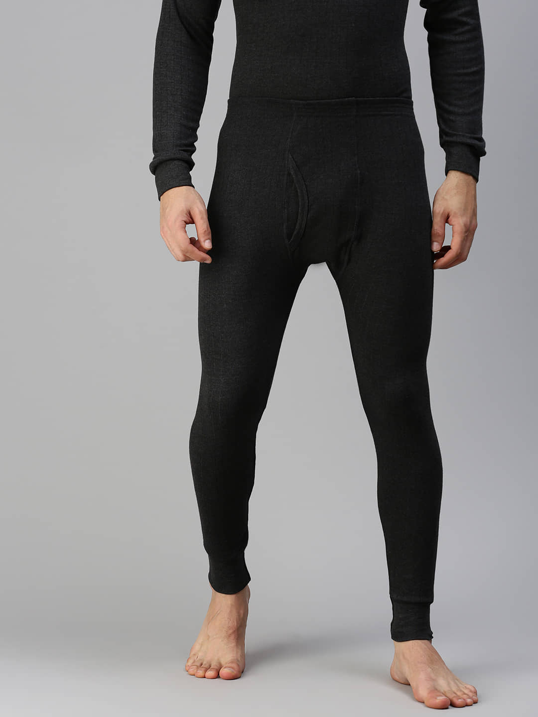 LUX PARKER Pack of 1 Cotton Blend Thermal Bottoms For Men's ( Black )