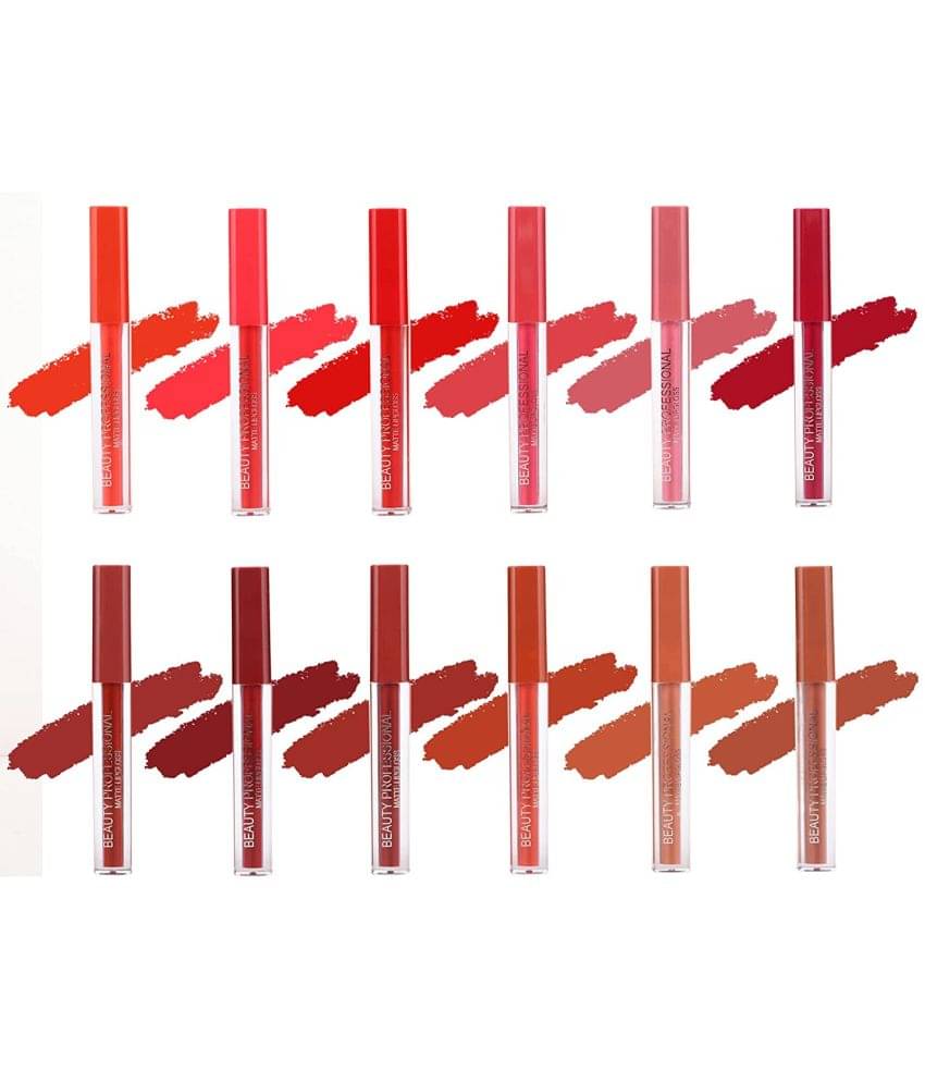     			Lenon - Red Matte Lipstick Liquid Waterproof Pack of 12