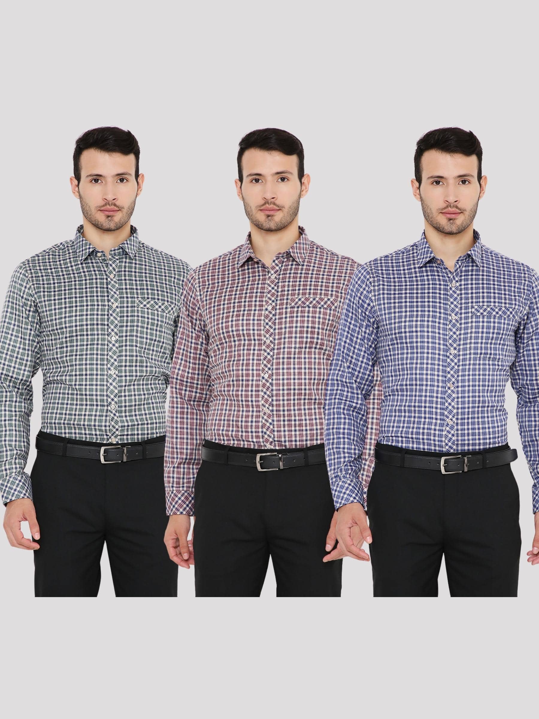 Maharaja Shirt - Multi Polyester Slim Fit Men's Formal Shirt ( Pack of 3 )