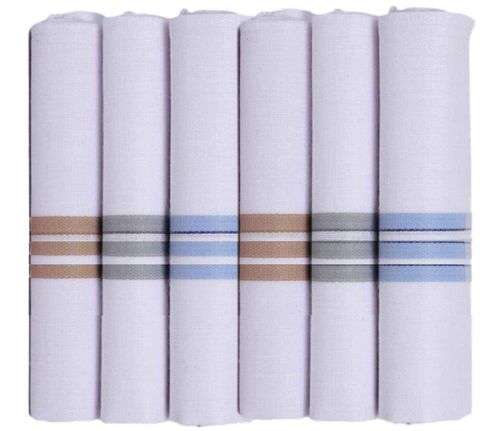 PENYAN - White Cotton Men's Handkerchief ( Pack of 6 ) PENYAN - White Cotton Men's Handkerchief ( Pack of 6 )