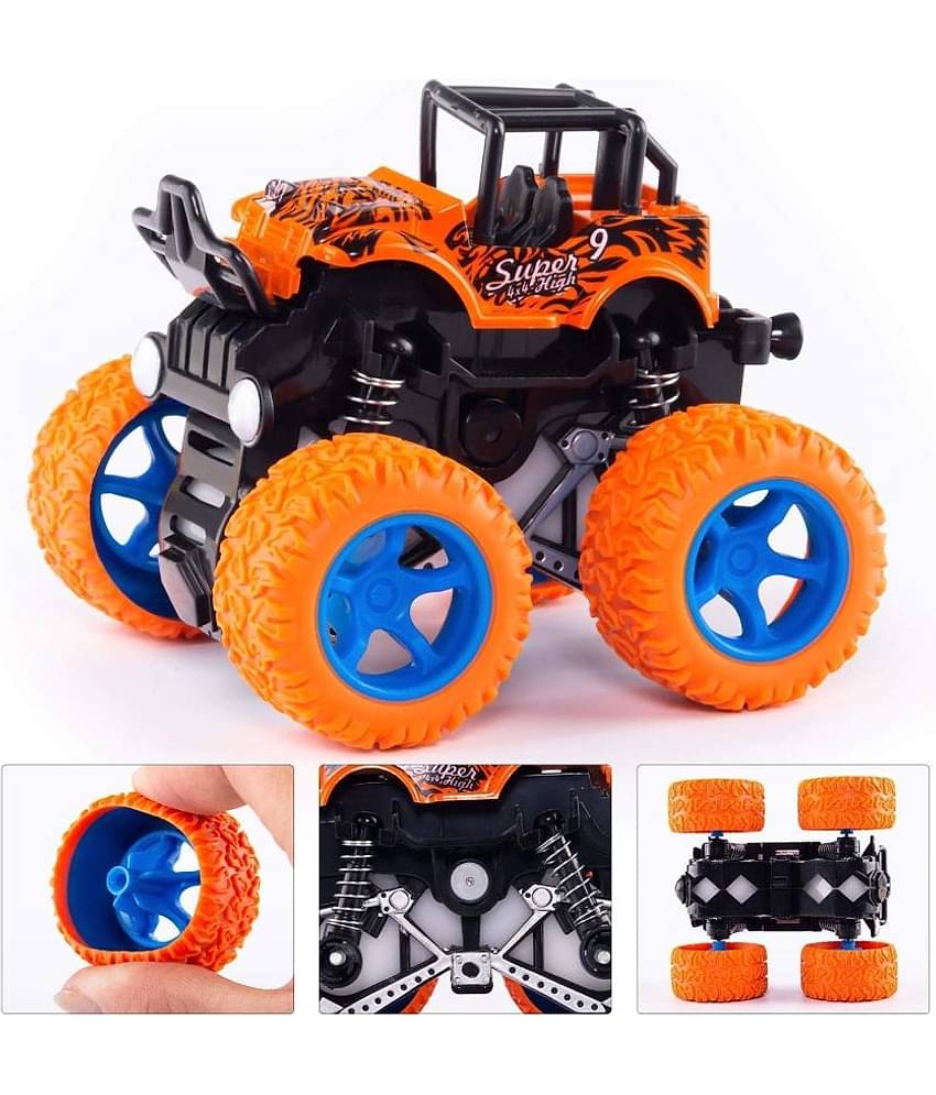 Tzoo Gear Suspension Pull Back Rock Crawler Car for Kids Age 2+ | 4 Wheel Drive, Rubber Spring Mini Car- Multi Color (Pack 1)