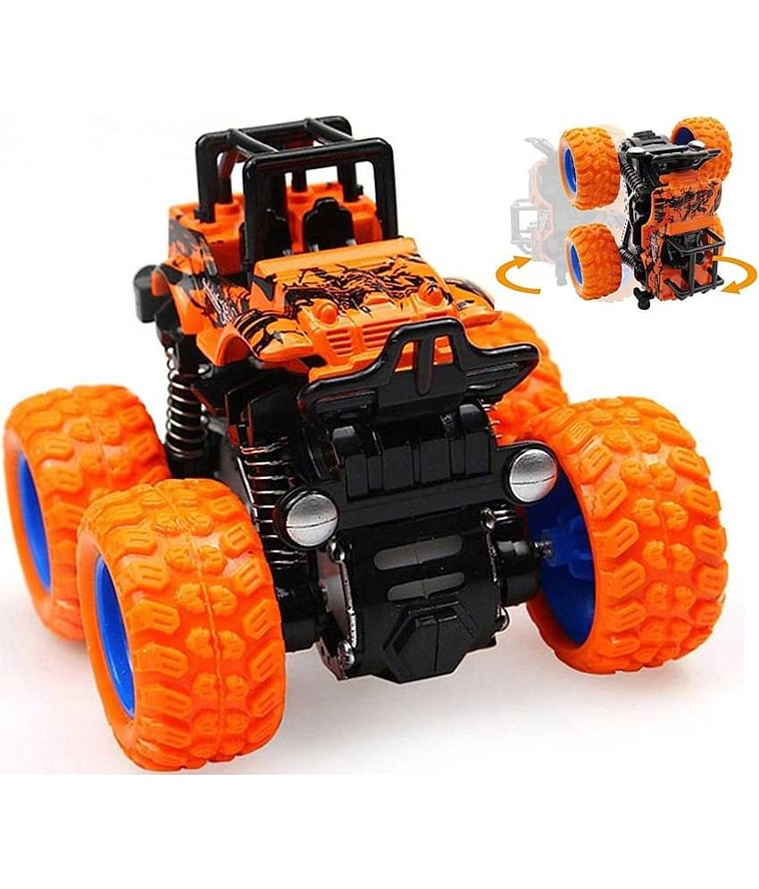 Tzoo Gear Suspension Pull Back Rock Crawler Car for Kids Age 2+ | 4 Wheel Drive, Rubber Spring Mini Car- Multi Color (Pack 1)