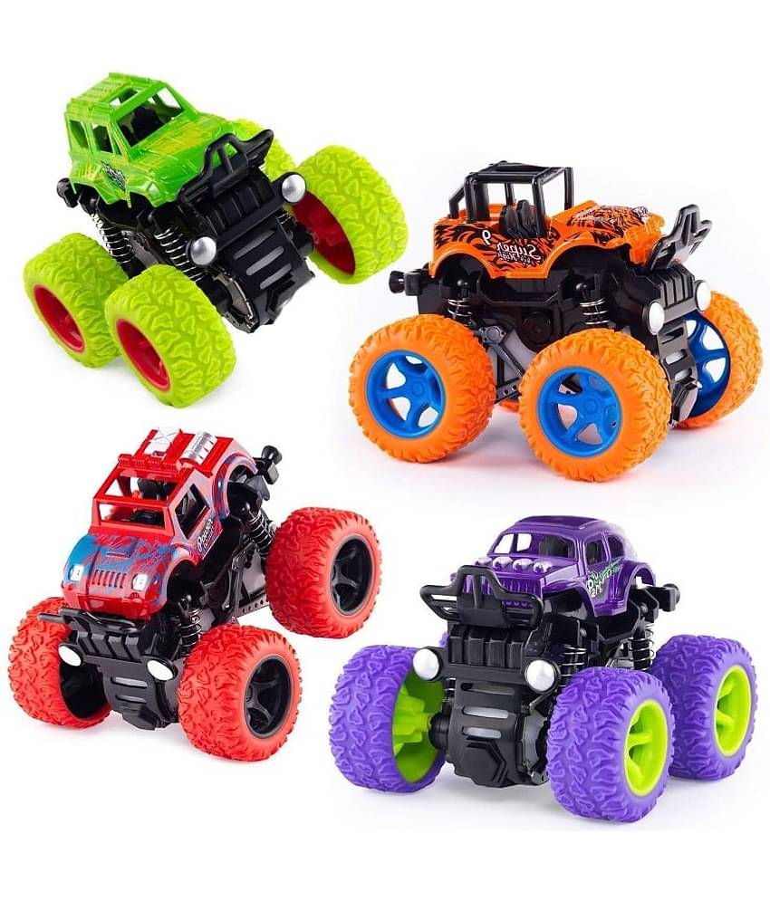 Tzoo Gear Suspension Pull Back Rock Crawler Car for Kids Age 2+ | 4 Wheel Drive, Rubber Spring Mini Car- Multi Color (Pack 1)