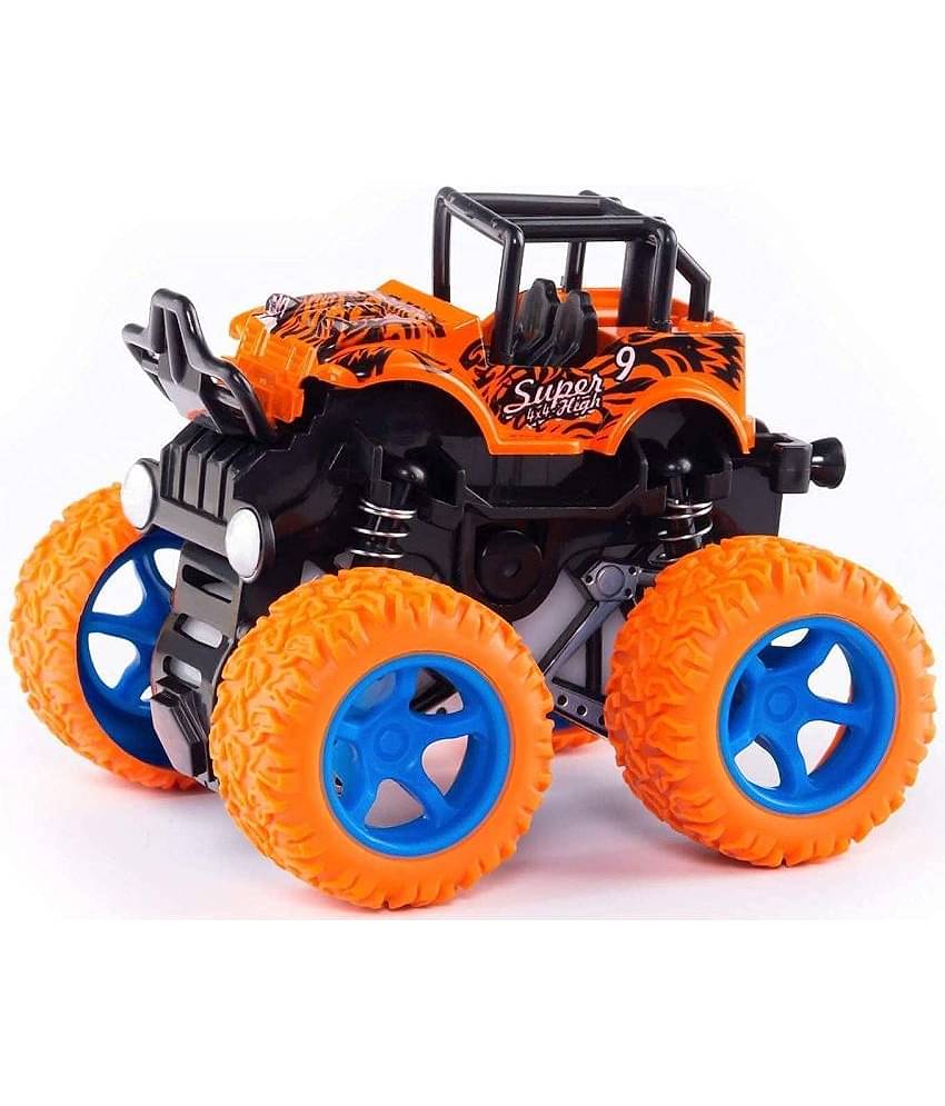 Tzoo Gear Suspension Pull Back Rock Crawler Car for Kids Age 2+ | 4 Wheel Drive, Rubber Spring Mini Car- Multi Color (Pack 1)