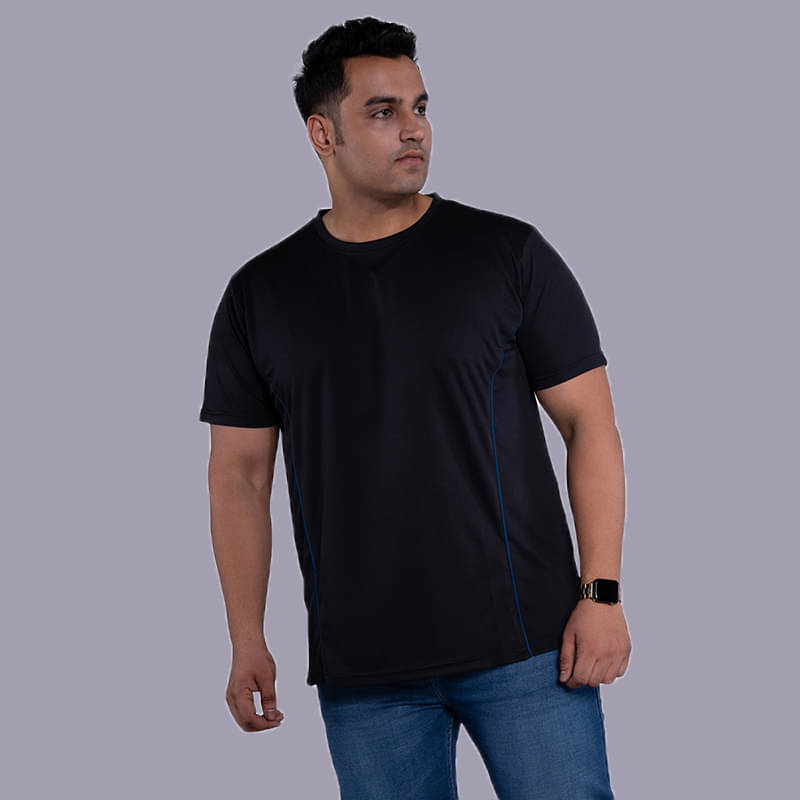 Xmex Pack of 1 Polyester Regular Fit Men's T-Shirt ( Black ) Xmex Pack of 1 Polyester Regular Fit Men's T-Shirt ( Black )