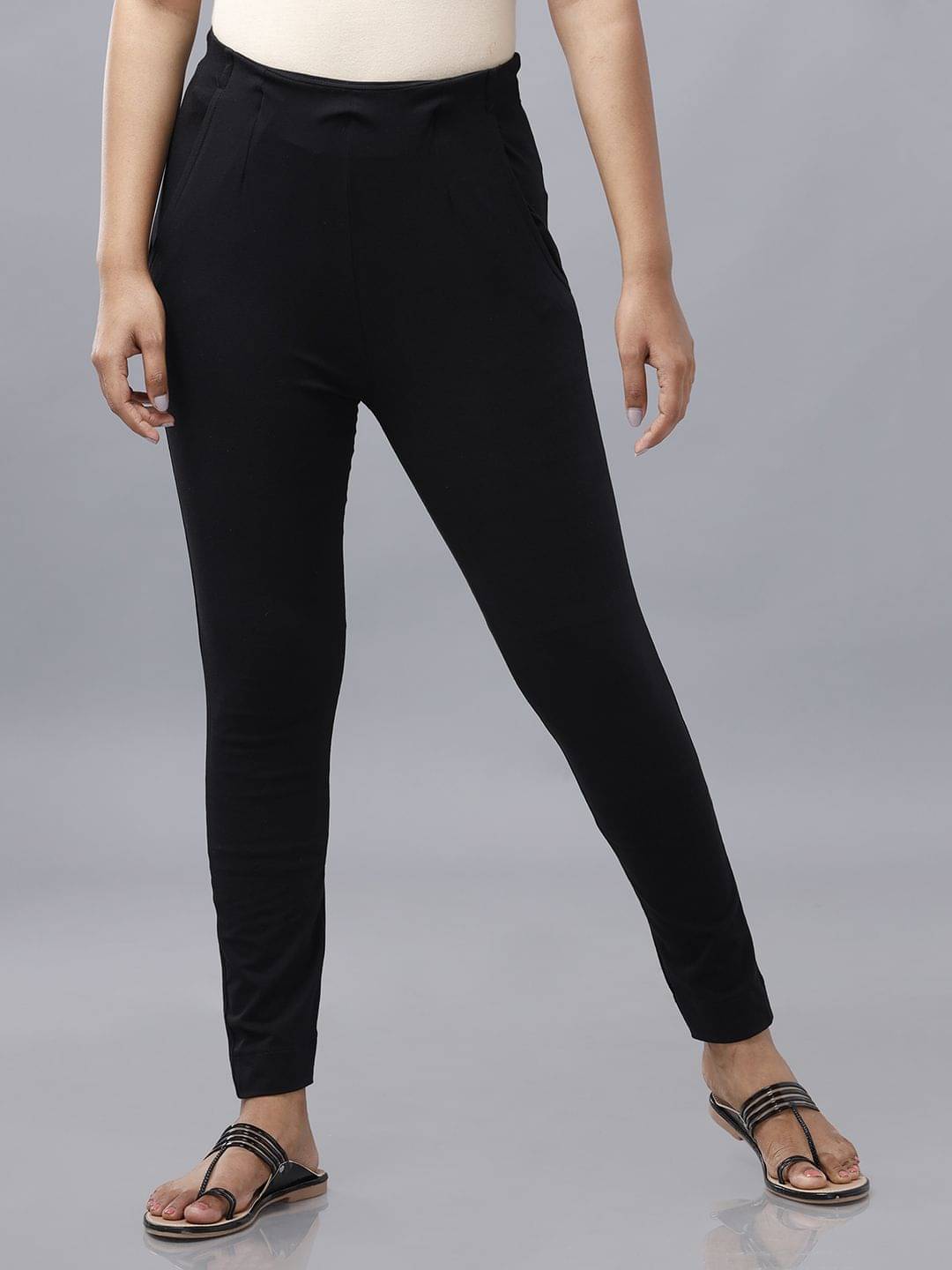     			De Moza - Black Cotton Slim Women's Cigarette Pants ( Pack of 1 )