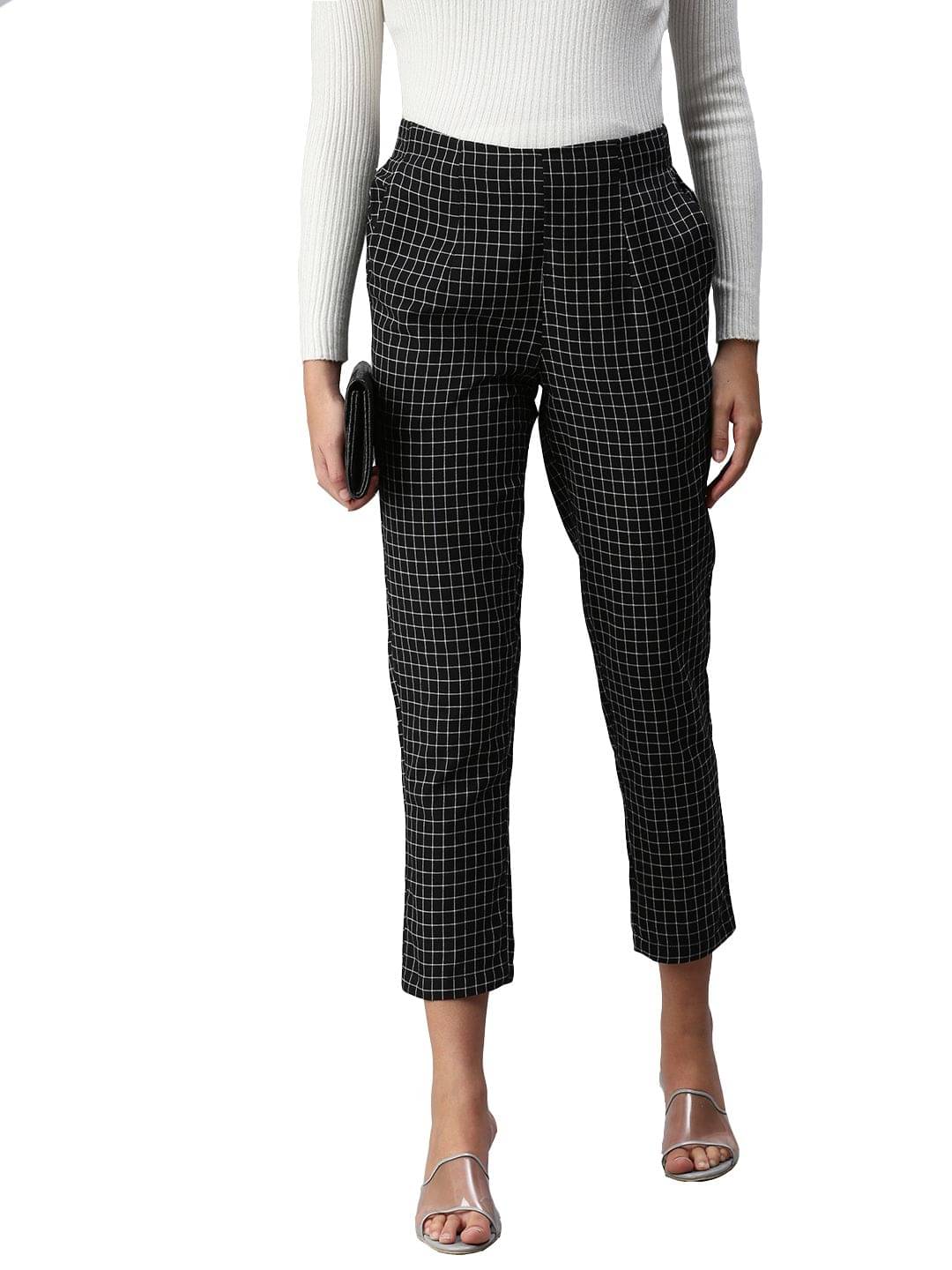     			De Moza - Black Cotton Slim Women's Cigarette Pants ( Pack of 1 )