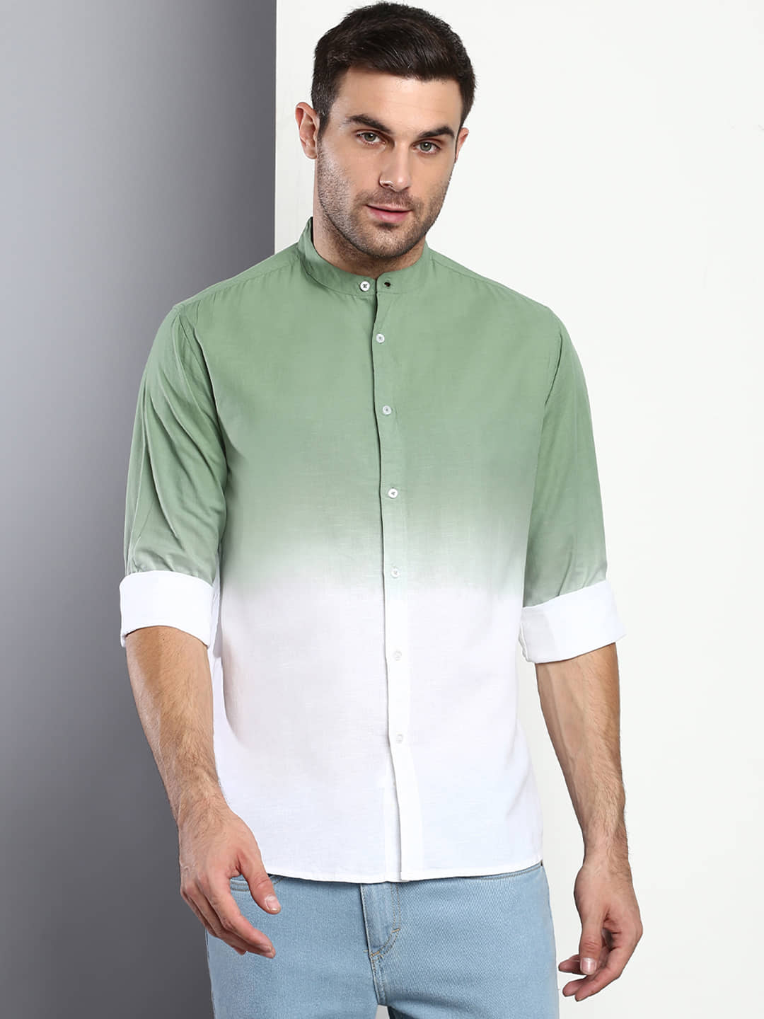 Dennis Lingo - Green Cotton Blend Slim Fit Men's Casual Shirt ( Pack of 1 )