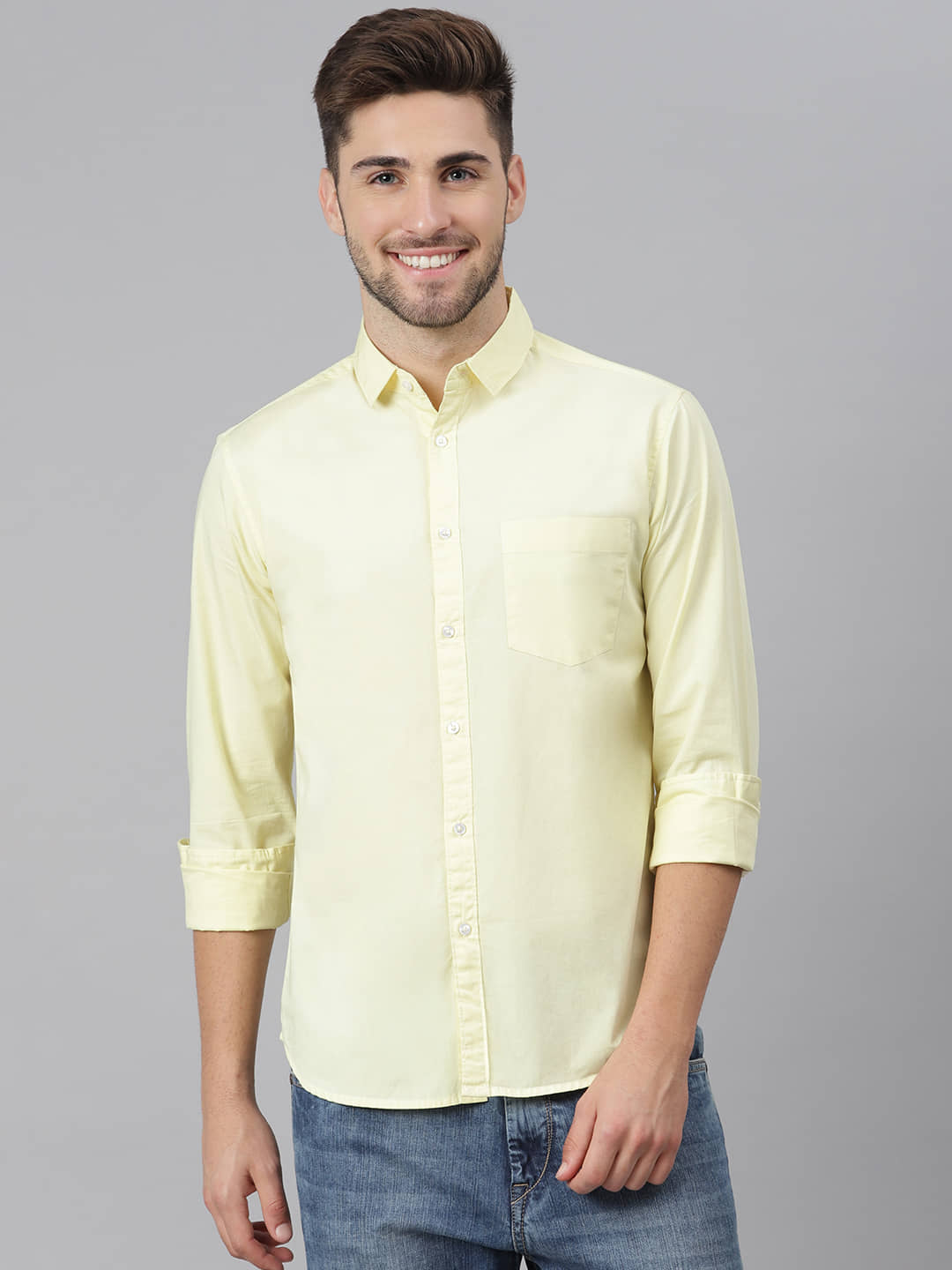 Dennis Lingo - Light Blue 100% Cotton Slim Fit Men's Casual Shirt ( Pack of 1 )