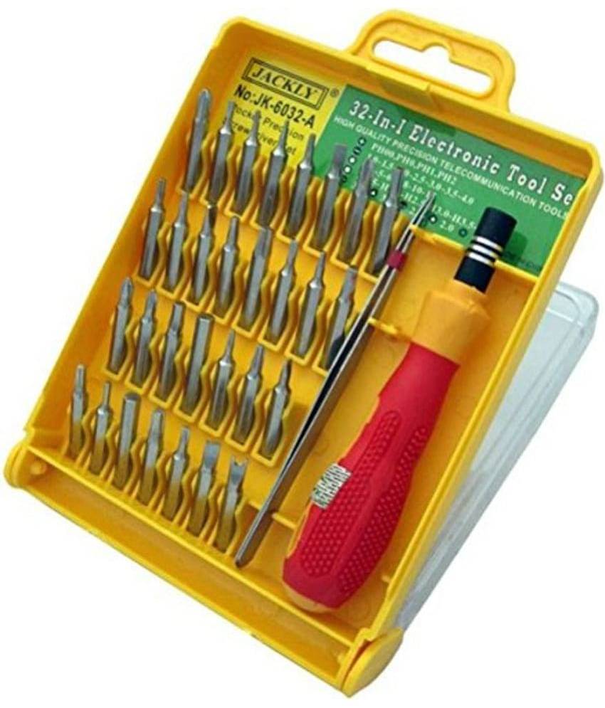 Aldeco jackly 32 in 1 Interchangeable Precise Screwdriver Tool with Magnetic Holder (Multicolour, Standard Size)