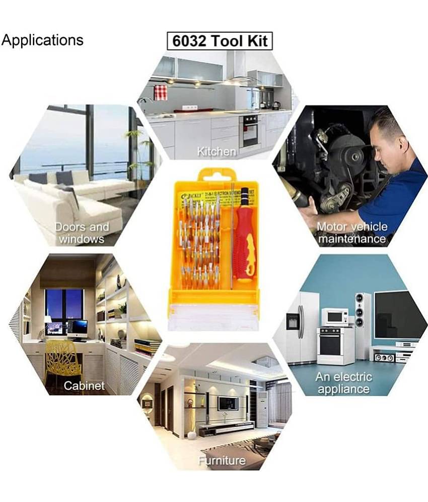 Aldeco jackly 32 in 1 Interchangeable Precise Screwdriver Tool with Magnetic Holder (Multicolour, Standard Size)