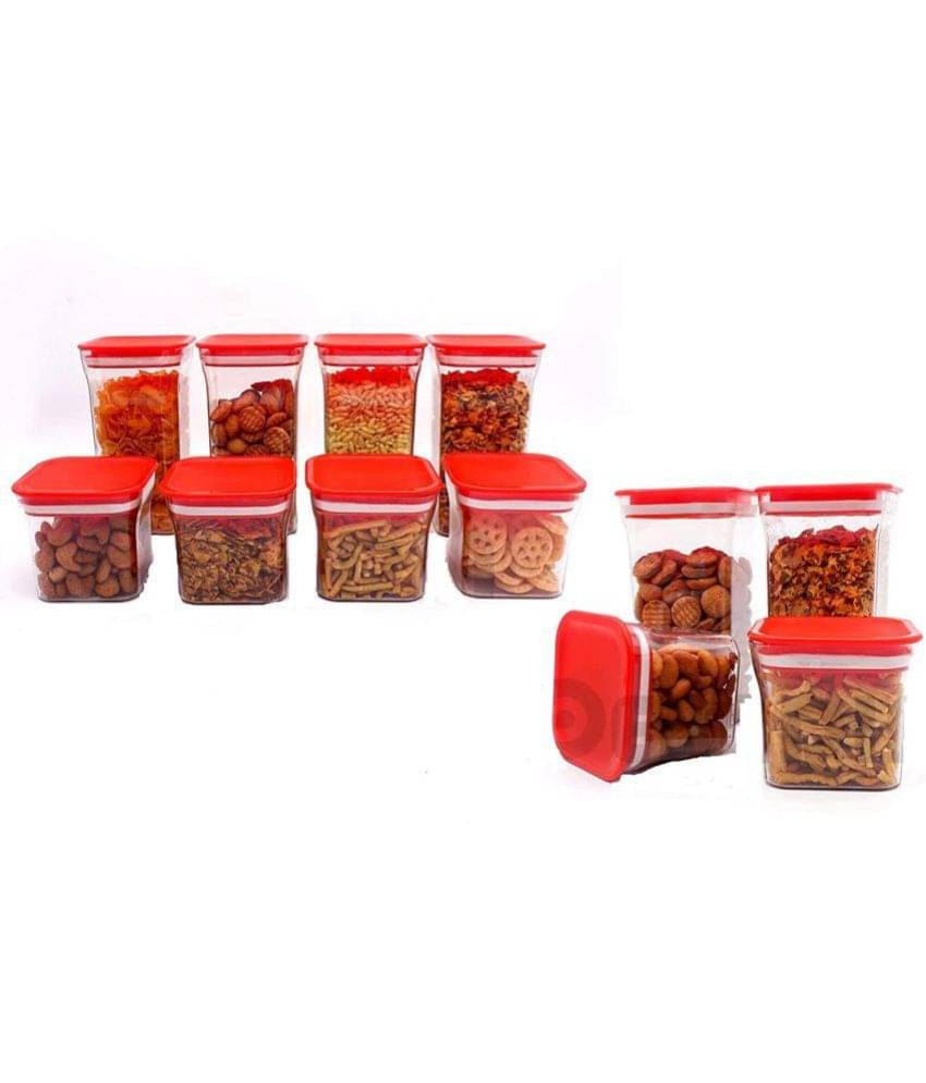Analog Kitchenware - Polyproplene Red Food Container ( Set of 12 - 1100 ) Analog Kitchenware - Polyproplene Red Food Container ( Set of 12 - 1100 )